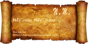 Nánay Mályva névjegykártya